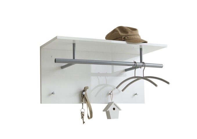 Garderobe >SPOT UP< in hochlanz weiß - 72x35x29,3cm (BxHxT)