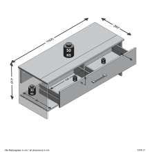 Garderobe >ALAN 4< in Sandeiche Dekor-Lava - 100x42x38cm (BxHxT)