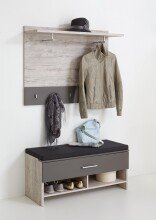 Garderobe >ALAN 4< in Sandeiche Dekor-Lava - 100x42x38cm (BxHxT)