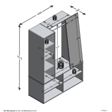 Garderobenschrank >AUMA 1< in weiß - 105x151,3x39,7cm (BxHxT)