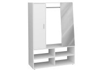 Garderobenschrank >AUMA 1< in weiß - 105x151,3x39,7cm (BxHxT)