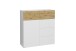 Kommode >BELM 1< in Brillantweiß-Artisan Eiche - 109x115x42cm (BxHxT)
