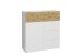 Kommode >BELM 1< in Brillantweiß-Artisan Eiche - 109x115x42cm (BxHxT)