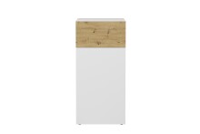 Kommode >BELM 2< in Brillantweiß-Artisan Eiche - 55x115x42cm (BxHxT)