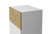 Kommode >BELM 2< in Brillantweiß-Artisan Eiche - 55x115x42cm (BxHxT)