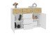 Kommode >BELM 4< in Brillantweiß-Artisan Eiche - 163x115x42cm (BxHxT)