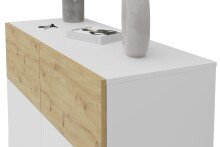 Kommode >BELM 5< in Brillantweiß-Artisan Eiche - 109x115x42cm (BxHxT)