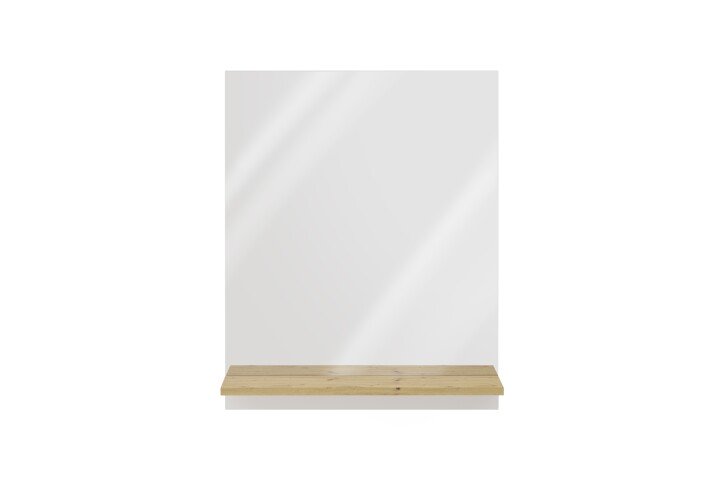 Garderobenspiegel >BELM 7< in Brillantweiß-Artisan Eiche - 5,4x6,8x1,4cm (BxHxT)