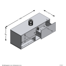 Garderobe >BELM 9< in Brillantweiß-Artisan Eiche - 10,9x4,6x4,2cm (BxHxT)
