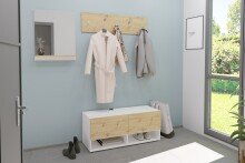 Garderobe >BELM 9< in Brillantweiß-Artisan Eiche - 10,9x4,6x4,2cm (BxHxT)