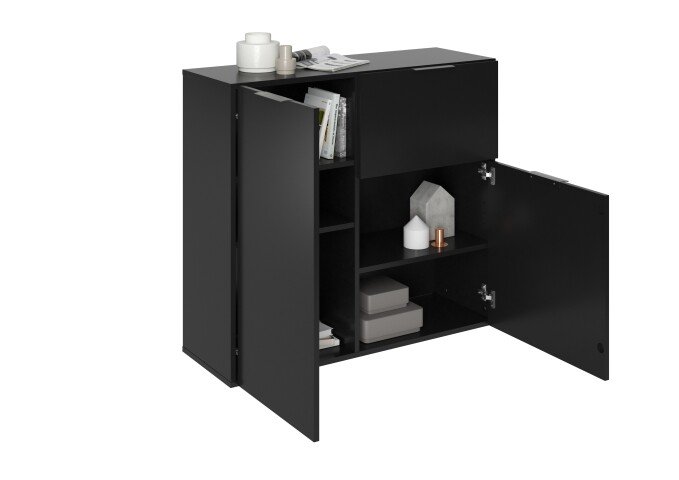 Kommode >DARK 1< in schwarz - 89,1x81,3x31,5cm (BxHxT)