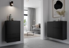 Kommode >DARK 1< in schwarz - 89,1x81,3x31,5cm (BxHxT)