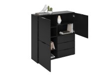 Kommode >DARK 2< in schwarz - 99,1x101,2x31,5cm (BxHxT)