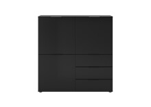 Kommode >DARK 2< in schwarz - 99,1x101,2x31,5cm (BxHxT)