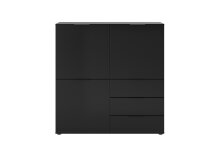 Kommode >DARK 2< in schwarz - 99,1x101,2x31,5cm (BxHxT)