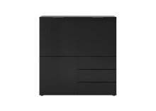 Kommode >DARK 2< in schwarz - 99,1x101,2x31,5cm (BxHxT)