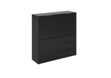 Kommode >DARK 2< in schwarz - 99,1x101,2x31,5cm (BxHxT)