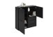 Kommode >DARK 2< in schwarz - 99,1x101,2x31,5cm (BxHxT)