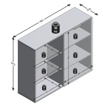Kommode >DARK 3< in schwarz - 99,1x81,3x31,5cm (BxHxT)
