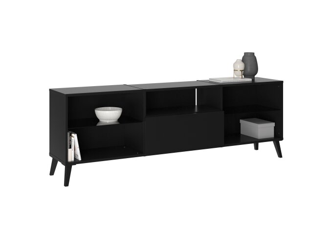 TV-Board >DARK 4< in schwarz - 153,5x52x31,5cm (BxHxT)