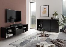 TV-Board >DARK 4< in schwarz - 153,5x52x31,5cm (BxHxT)