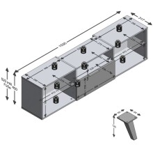 TV-Board >DARK 4< in schwarz - 153,5x52x31,5cm (BxHxT)