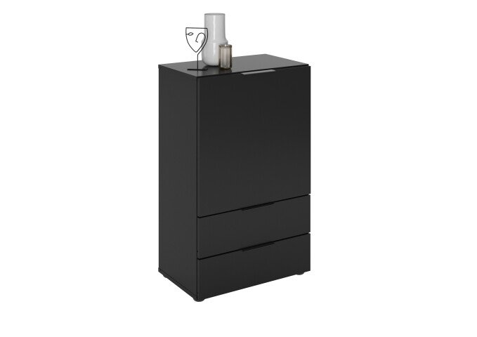 Kommode >DARK 5< in schwarz - 49,7x81,3x31,5cm (BxHxT)