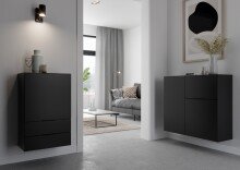 Kommode >DARK 5< in schwarz - 49,7x81,3x31,5cm (BxHxT)