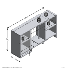 Highboard >FLEX 1< in weiß - 133,5x73,7x33cm (BxHxT)