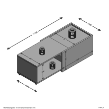 Couchtisch >SLIDE 1< in Artisan Eiche-schwarz perl - 74,5x38,5x49,5cm (BxHxT)
