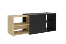 Lowboard >SLIDE 2< in Schwarz perl-Artisan Eiche - 133,5x49,2x39,9cm (BxHxT)