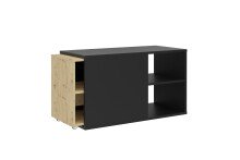 Lowboard >SLIDE 2< in Schwarz perl-Artisan Eiche - 133,5x49,2x39,9cm (BxHxT)
