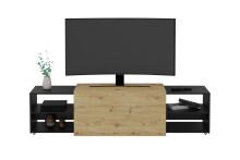 TV-Board >SLIDE 3< in Artisan Eiche-schwarz perl - 194,5x49,2x39,9cm (BxHxT)