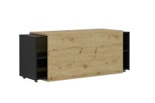 TV-Board >SLIDE 3< in Artisan Eiche-schwarz perl - 194,5x49,2x39,9cm (BxHxT)