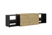 TV-Board >SLIDE 3< in Artisan Eiche-schwarz perl - 194,5x49,2x39,9cm (BxHxT)