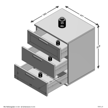 Nachttisch >JACK 2< in Eiche Dekor - 45x53,5x38cm (BxHxT)
