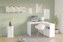 Dekosäule >ESSEX 1< in weiß - 30x57,9x30cm (BxHxT)