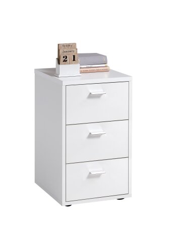 Nachttisch >VIRGINIA 1< in weiß - 35x62,4x39,9cm (BxHxT)