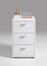 Nachttisch >VIRGINIA 1< in weiß - 35x62,4x39,9cm (BxHxT)