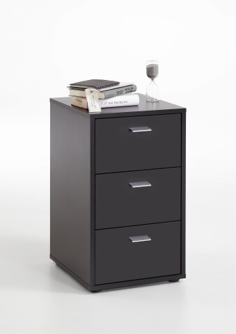 Nachtkonsole >VIRGINIA 1< in schwarz - 35x62,4x39,9cm (BxHxT)