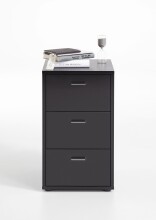 Nachtkonsole >VIRGINIA 1< in schwarz - 35x62,4x39,9cm (BxHxT)