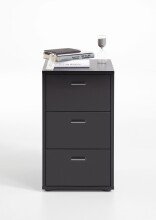 Nachtkonsole >VIRGINIA 1< in schwarz - 35x62,4x39,9cm (BxHxT)