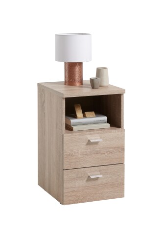 Nachtkonsole >COLIMA 1< in Eiche Dekor - 35x61,5x39,9cm (BxHxT)