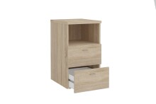 Nachtkonsole >COLIMA 1< in Eiche Dekor - 35x61,5x39,9cm (BxHxT)