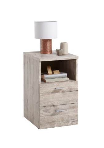 Nachttisch >COLIMA 1< in Sandeiche Dekor - 35x61,5x39,9cm (BxHxT)
