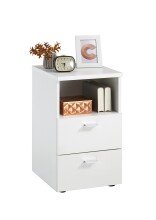 Nachtkonsole >COLIMA 1< in weiß - 35x61,5x39,9cm (BxHxT)