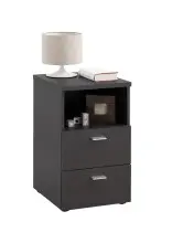 Nachttisch >COLIMA 1< in schwarz - 35x61,5x39,9cm...
