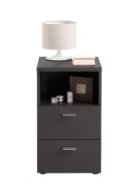 Nachttisch >COLIMA 1< in schwarz - 35x61,5x39,9cm (BxHxT)