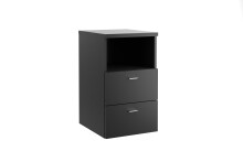 Nachttisch >COLIMA 1< in schwarz - 35x61,5x39,9cm (BxHxT)