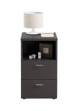 Nachttisch >COLIMA 1< in schwarz - 35x61,5x39,9cm (BxHxT)